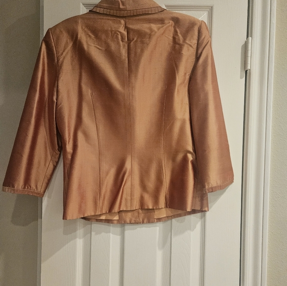 Victoria Pappas silk Blazer in Bronze size 8 - Picture 3 of 4